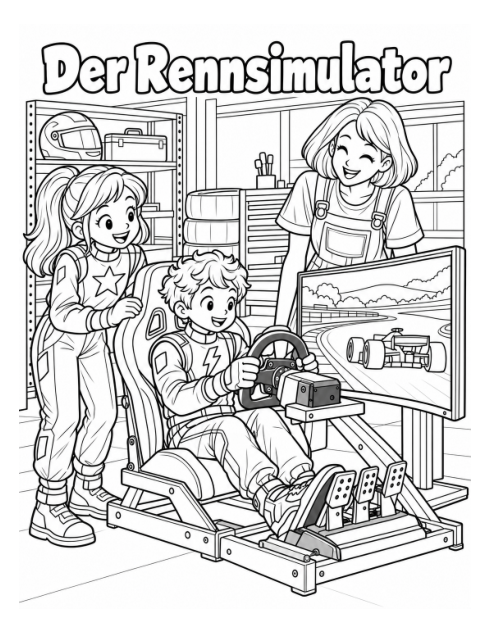 Ausmalseite 1: Rennautos – Mein großes Ausmalbuch